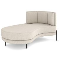 Chaise Longue Divã 164cm Braço Direito Logus D06 Bouclê Bege - Mpozenato - 1