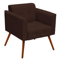 Kit 2 Poltronas Decorativas Pés Palito Ana Suede Marrom - Ibiza - 2