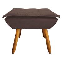 Kit 2 Poltronas Decorativas Pés Palito Com Puff Opla Suede Marrom - Ibiza - 3