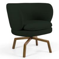 Kit 2 Poltronas Decorativas Melissa Base Ka Giratória Castanho Veludo C-303 Verde Musgo - Domi - 2