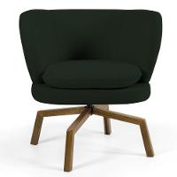 Kit 2 Poltronas Decorativas Melissa Base Ka Giratória Castanho Veludo C-303 Verde Musgo - Domi - 3