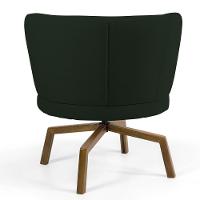 Kit 2 Poltronas Decorativas Melissa Base Ka Giratória Castanho Veludo C-303 Verde Musgo - Domi - 6