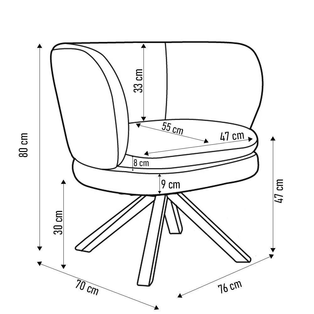 Kit 2 Poltronas Decorativas Melissa Base Giromad Giratória Veludo C-303 Verde Musgo - Domi - 4