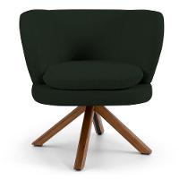 Kit 2 Poltronas Decorativas Melissa Base Giromad Giratória Veludo C-303 Verde Musgo - Domi - 3