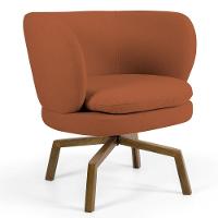 Kit 2 Poltronas Decorativas Melissa Base Ka Giratória Castanho Veludo C-262 Telha - Domi - 2