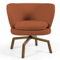 Kit 2 Poltronas Decorativas Melissa Base Ka Giratória Castanho Veludo C-262 Telha - Domi - 3