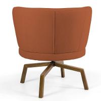 Kit 2 Poltronas Decorativas Melissa Base Ka Giratória Castanho Veludo C-262 Telha - Domi - 6