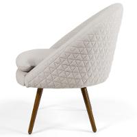 Kit 2 Poltronas Decorativas Pés Palito Rafa C-107 Linho Tressê Bege - Domi - 3