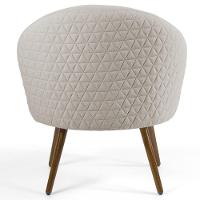 Kit 2 Poltronas Decorativas Pés Palito Rafa C-107 Linho Tressê Bege - Domi