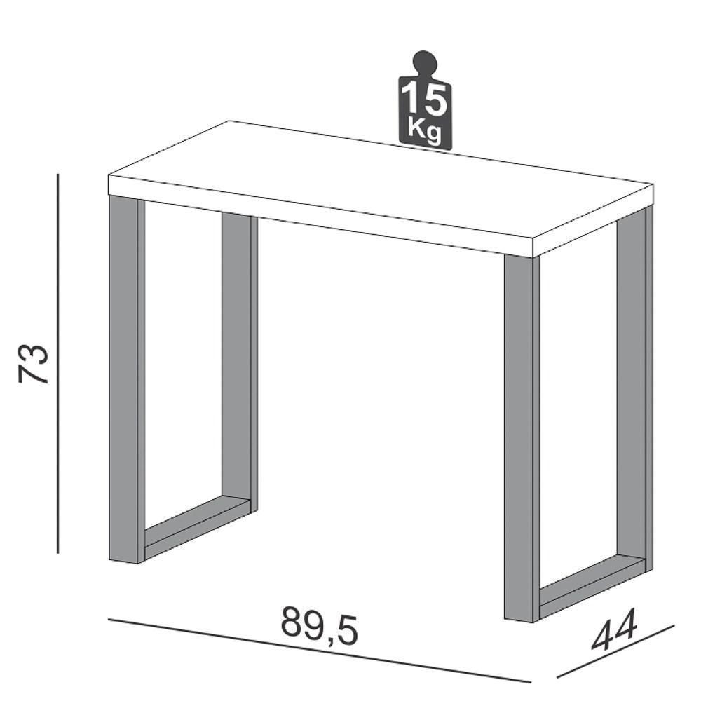 Mesa Escritório Estilo Industrial F11 Freijó/preto Fosco - Pradel - 4