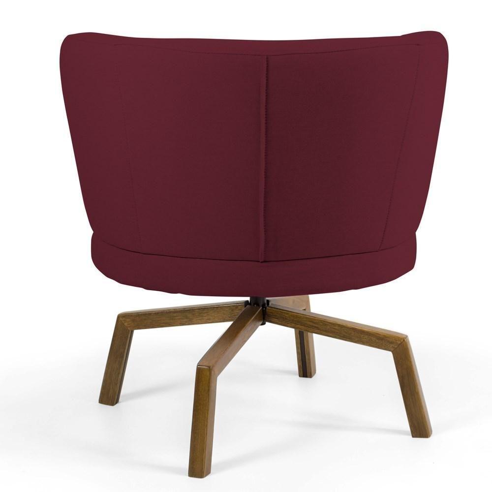 Kit 2 Poltronas Decorativas Melissa Base Ka Giratória Castanho Veludo C-278 Marsala - Domi - 6