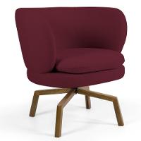 Kit 2 Poltronas Decorativas Melissa Base Ka Giratória Castanho Veludo C-278 Marsala - Domi - 2