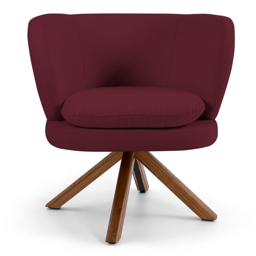 Kit 2 Poltronas Decorativas Melissa Base Giromad Giratória Veludo C-278 Marsala - Domi - 3