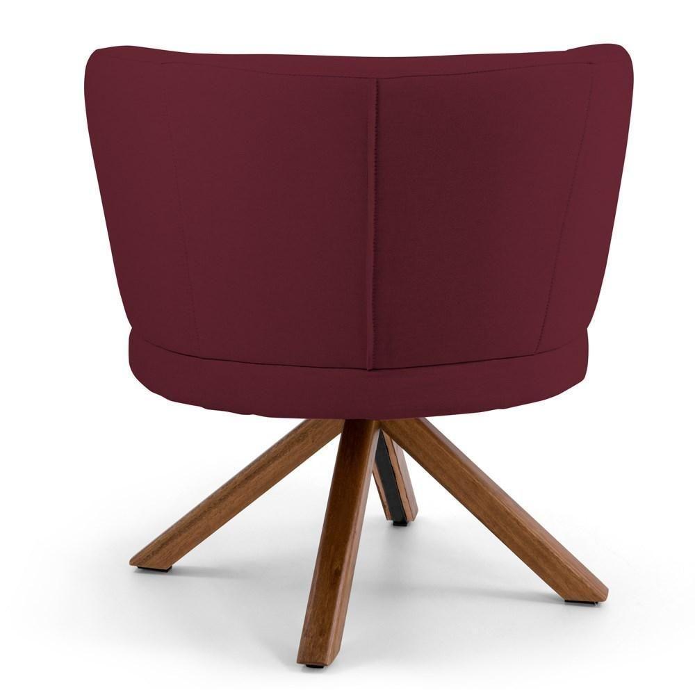 Kit 2 Poltronas Decorativas Melissa Base Giromad Giratória Veludo C-278 Marsala - Domi - 6