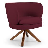 Kit 2 Poltronas Decorativas Melissa Base Giromad Giratória Veludo C-278 Marsala - Domi - 2