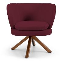 Kit 2 Poltronas Decorativas Melissa Base Giromad Giratória Veludo C-278 Marsala - Domi - 3