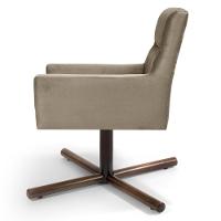 Kit 2 Poltronas Decorativas Giratórias Base Xis Madeira Angel Veludo C-68 Marrom Claro - Domi - 5