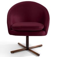 Kit 2 Poltronas Decorativas Giratórias Base Xis Madeira Rafa C-278 Veludo Marsala - Domi - 2