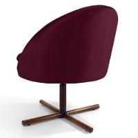 Kit 2 Poltronas Decorativas Giratórias Base Xis Madeira Rafa C-278 Veludo Marsala - Domi