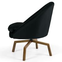 Kit 2 Poltronas Decorativas Giratórias Base Ka Madeira Rafa C-300 Veludo Preto - Domi - 3