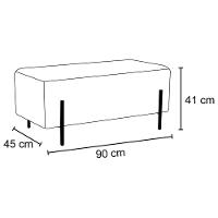 Kit 2 Puffs Decorativos 90cm Base Aço Status C-262 Veludo Telha - Domi - 3