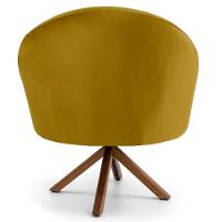 Kit 2 Poltronas Decorativas Giratórias Base Giromad Madeira Rafa C-279 Veludo Mostarda - Domi