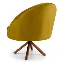 Kit 2 Poltronas Decorativas Giratórias Base Giromad Madeira Rafa C-279 Veludo Mostarda - Domi - 6