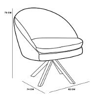 Kit 2 Poltronas Decorativas Giratórias Base Giromad Madeira Rafa C-304 Veludo Azul Marinho - Domi - 5