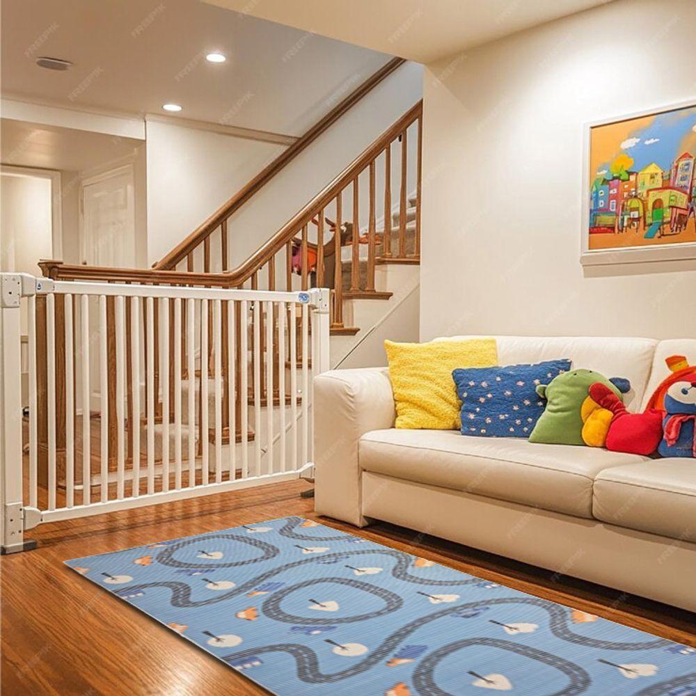 Tapete Passadeira Emborrachada Pvc Antiderrapante 0,65x3,00m Estrada Azul - 2