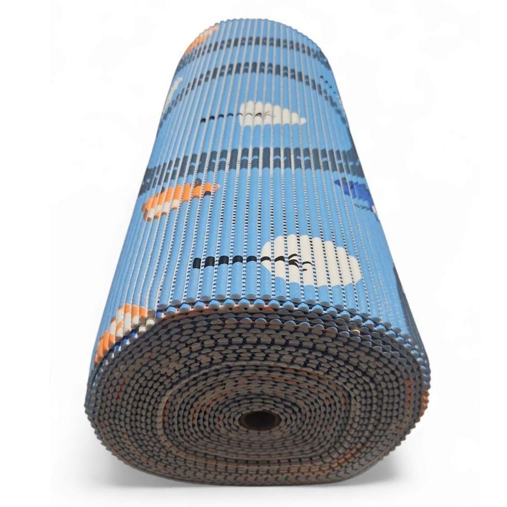 Tapete Passadeira Emborrachada Pvc Antiderrapante 0,65x3,00m Estrada Azul - 6