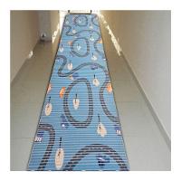 Tapete Passadeira Emborrachada Pvc Antiderrapante 0,65x3,00m Estrada Azul