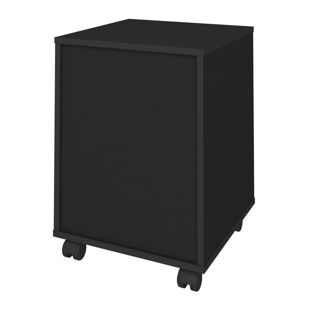 Gaveteiro 3 Gavetas Pés Rodízios Mobile Face Preto - Artany - 4