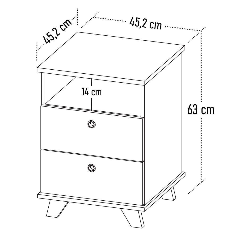 Gaveteiro Para Escritório 2 Gavetas 1 Nicho May A06 Olmo/branco - Mpozenato - 5