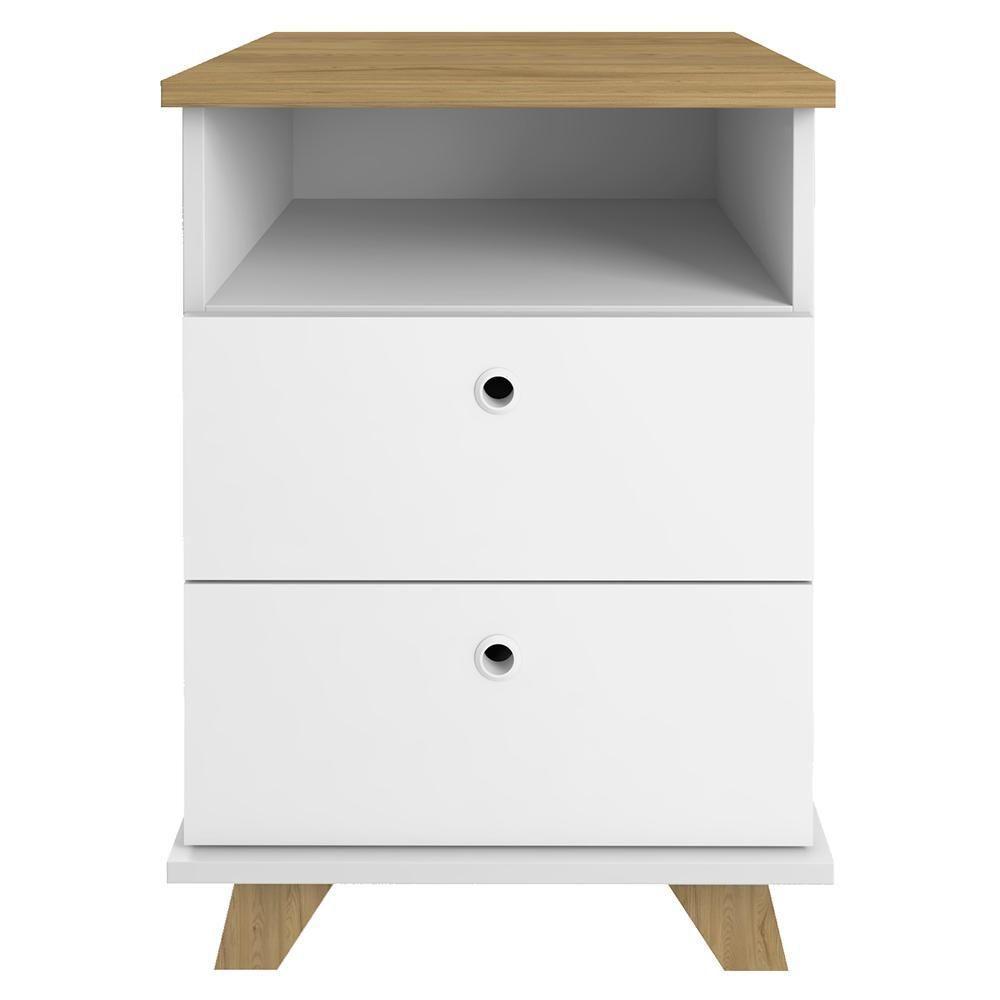 Gaveteiro Para Escritório 2 Gavetas 1 Nicho May A06 Olmo/branco - Mpozenato - 6