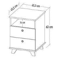 Gaveteiro Para Escritório 2 Gavetas 1 Nicho May A06 Olmo/branco - Mpozenato - 5