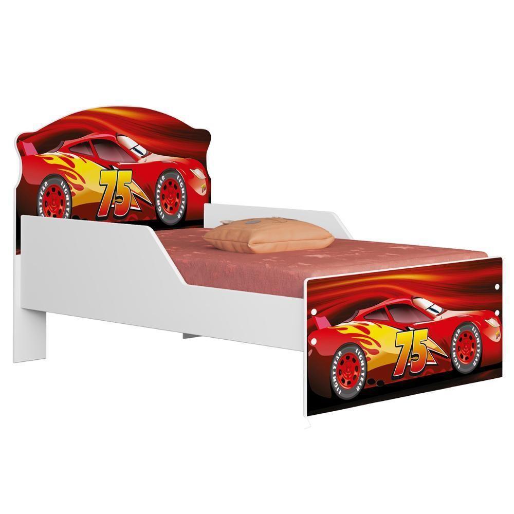 Mini Cama Infantil 148x68cm Proteção Lateral Carro Vermelho Z53 - Mpozenato - 1