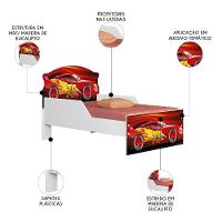 Mini Cama Infantil 148x68cm Proteção Lateral Carro Vermelho Z53 - Mpozenato - 3
