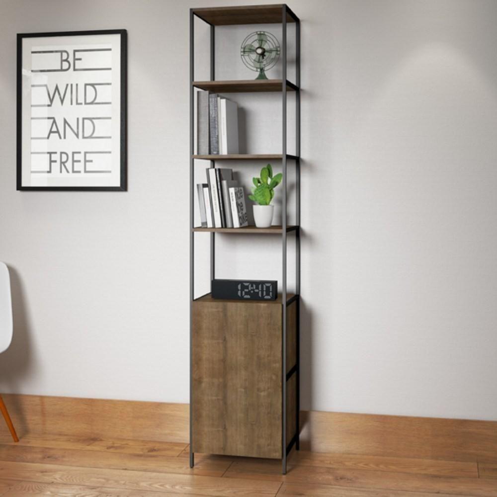 Estante Livreiro Steel Quadra 27806 1 Porta Vermont Base Preta - Artesano - 2