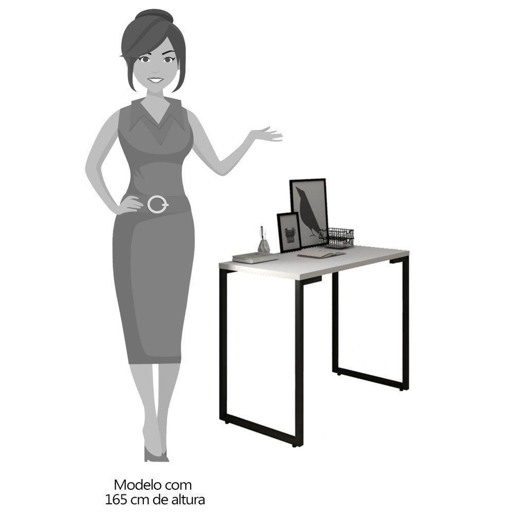 Mesa Escritório Estilo Industrial Porto 90cm Z34 Branco - Mpozenato - 4