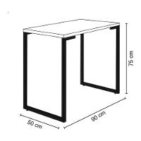 Mesa Escritório Estilo Industrial Porto 90cm Z34 Branco - Mpozenato - 3