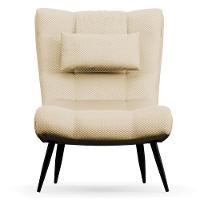 Kit 2 Poltronas Decorativas Sala De Estar Pés Palito Lord Veludo Luxo Off White - Ibiza - 8