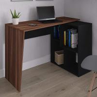 Mesa Escrivaninha 2 Em 1 Com Nichos Arbo A06 Ipê/preto - Mpozenato - 3