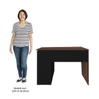 Mesa Escrivaninha 2 Em 1 Com Nichos Arbo A06 Ipê/preto - Mpozenato - 6