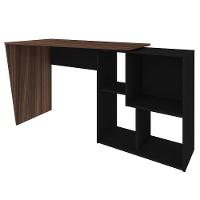 Mesa Escrivaninha 2 Em 1 Com Nichos Arbo A06 Ipê/preto - Mpozenato - 10