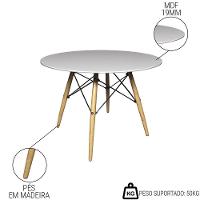 Mesa De Jantar 4 Lugares Redonda 120cm Tampo Mdf Pés Eiffel Paris R02 Branco - Mpozenato - 3