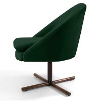 Kit 2 Poltronas Decorativas Giratórias Base Xis Madeira Rafa C-303 Veludo Verde Musgo - Domi - 3