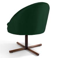 Kit 2 Poltronas Decorativas Giratórias Base Xis Madeira Rafa C-303 Veludo Verde Musgo - Domi