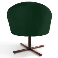 Kit 2 Poltronas Decorativas Giratórias Base Xis Madeira Rafa C-303 Veludo Verde Musgo - Domi - 6