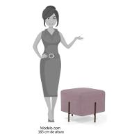 Kit 2 Puffs Decorativos 45cm Base Aço Status C-305 Veludo Rosê - Domi - 4