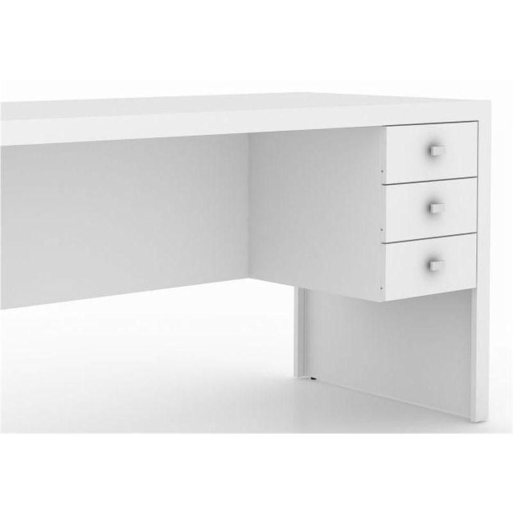Mesa Com 03 Gavetas Para Home Office Me4113 Branco - Tecno Mobili - 2